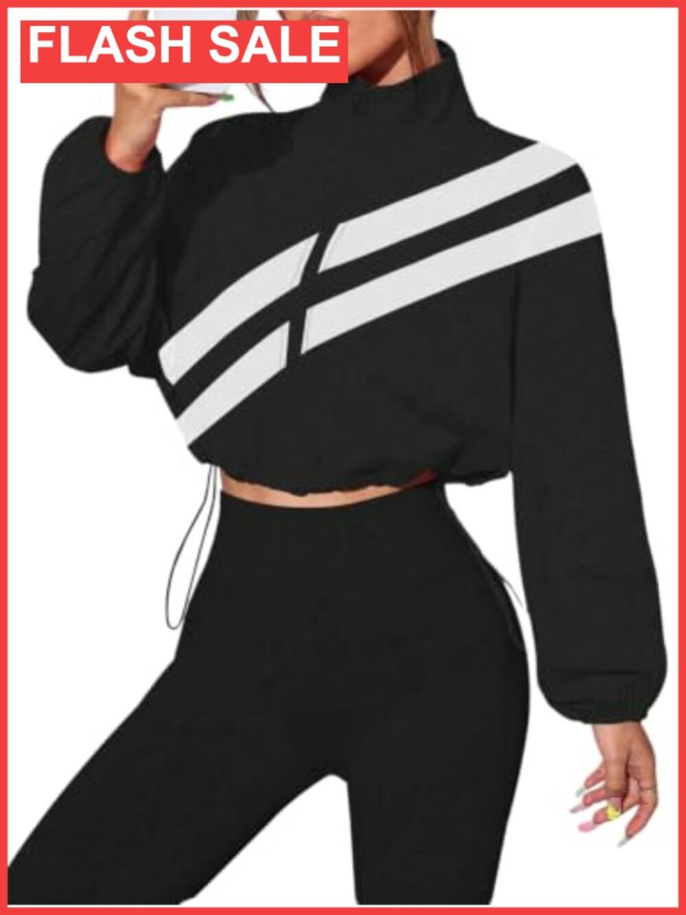 Striped Windbreaker Zip Up Cropped Athletic Jacket Streetwear